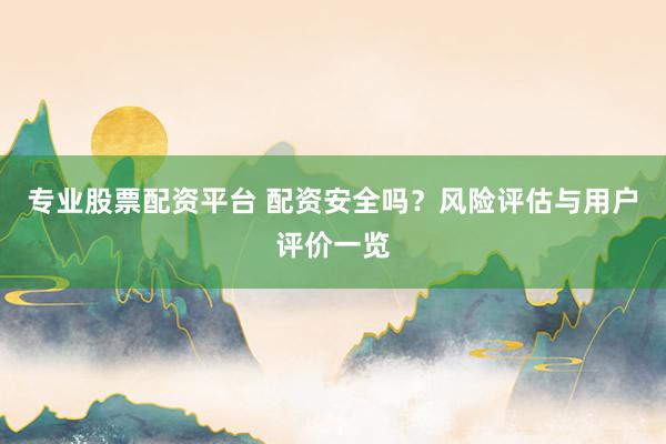 专业股票配资平台 配资安全吗？风险评估与用户评价一览