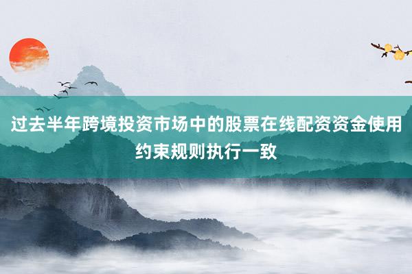 过去半年跨境投资市场中的股票在线配资资金使用约束规则执行一致