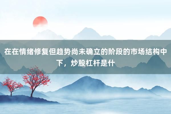 在在情绪修复但趋势尚未确立的阶段的市场结构中下，炒股杠杆是什