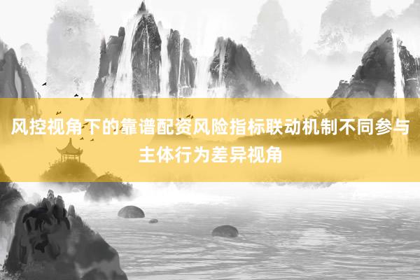 风控视角下的靠谱配资风险指标联动机制不同参与主体行为差异视角