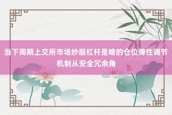 当下周期上交所市场炒股杠杆是啥的仓位弹性调节机制从安全冗余角