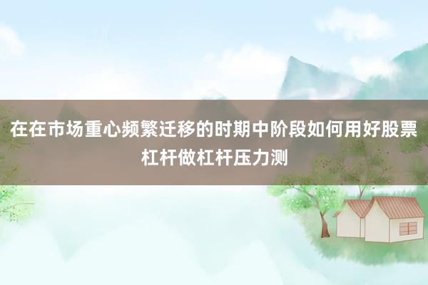 在在市场重心频繁迁移的时期中阶段如何用好股票杠杆做杠杆压力测