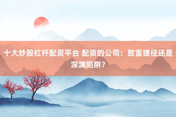 十大炒股杠杆配资平台 配资的公司：致富捷径还是深渊陷阱？