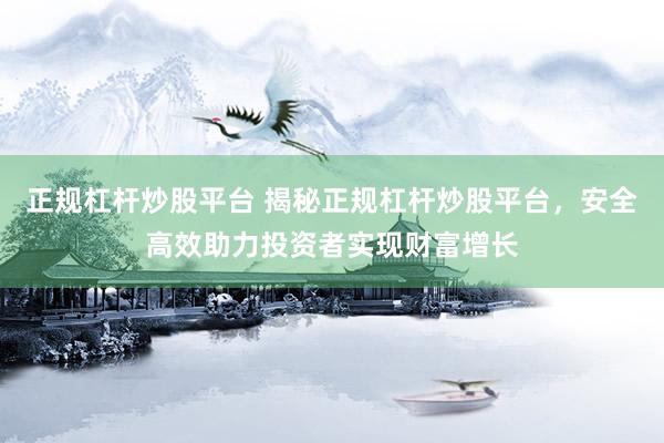 正规杠杆炒股平台 揭秘正规杠杆炒股平台，安全高效助力投资者实现财富增长